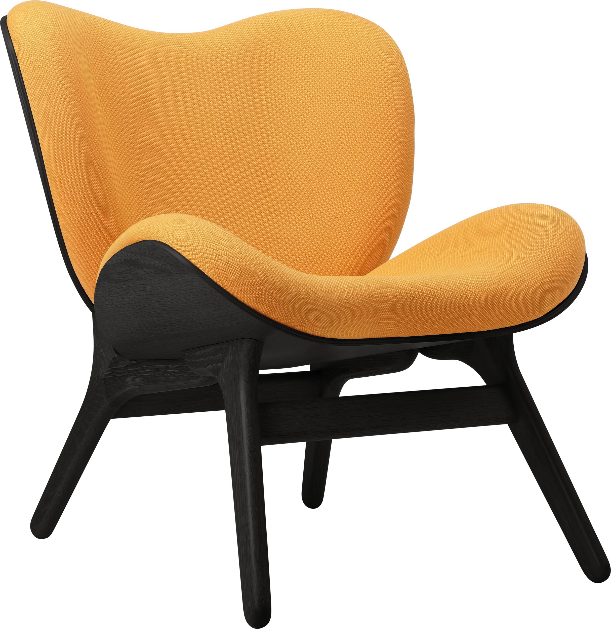 Conversation Piece Sessel orangefarben auf schwarzen Eichenbeinen