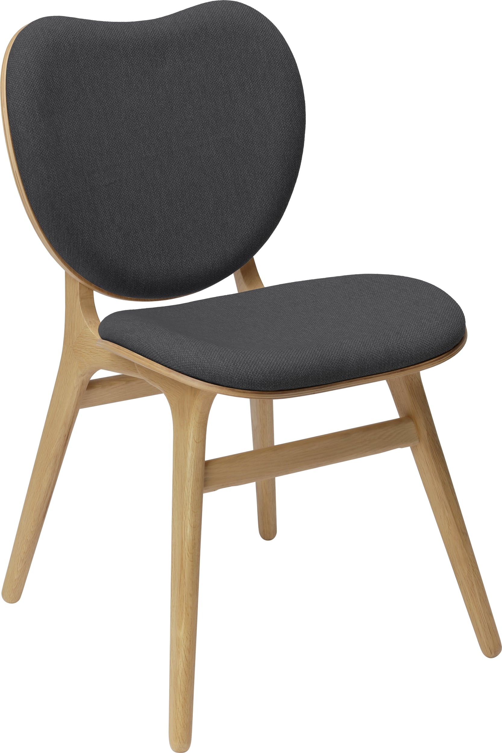 Conversation Piece Stuhl dunkelgrau gepolstert Eiche hell