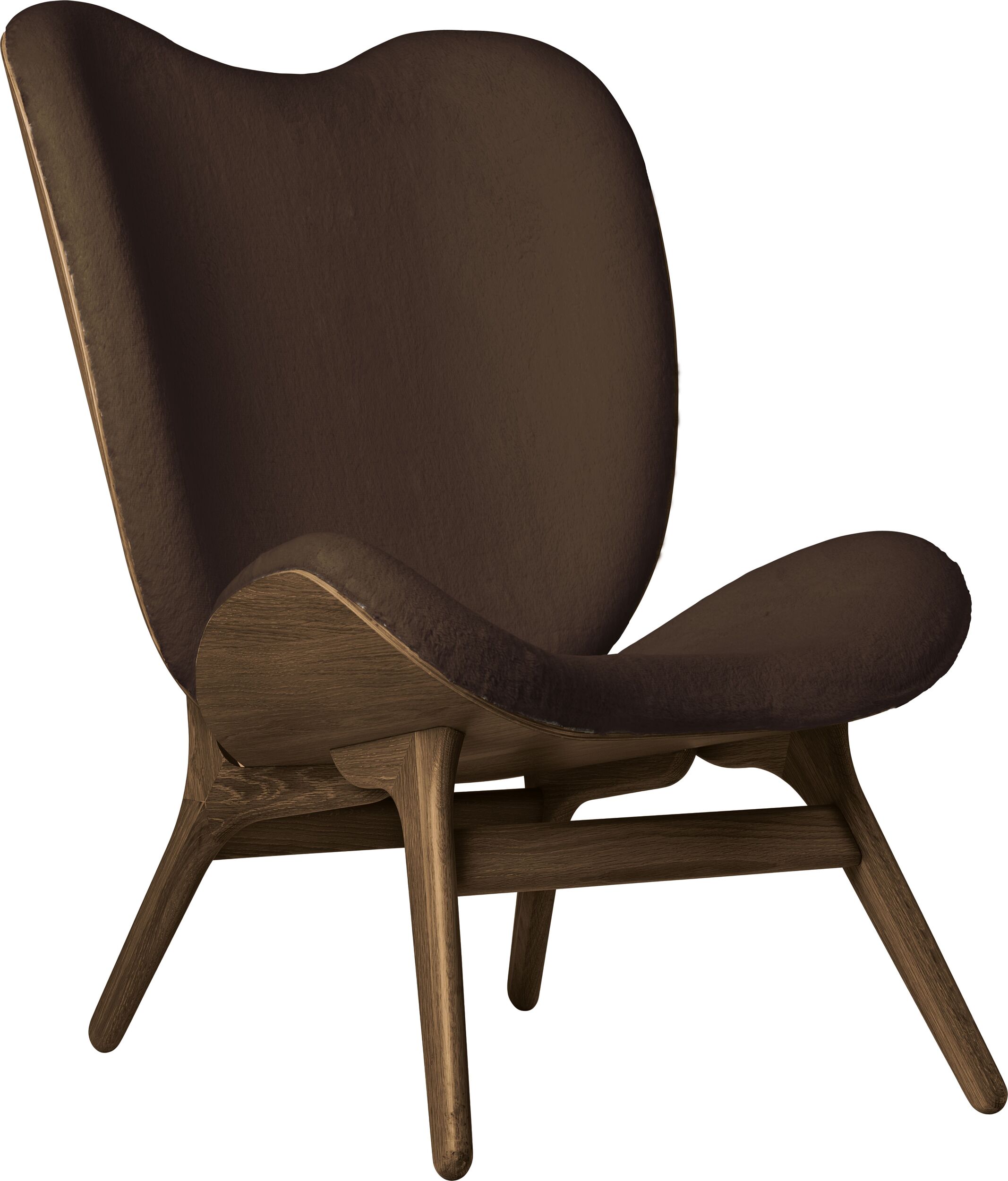 Conversation Piece Teddy Sessel 106 cm braun auf dunklen Eichenbeinen