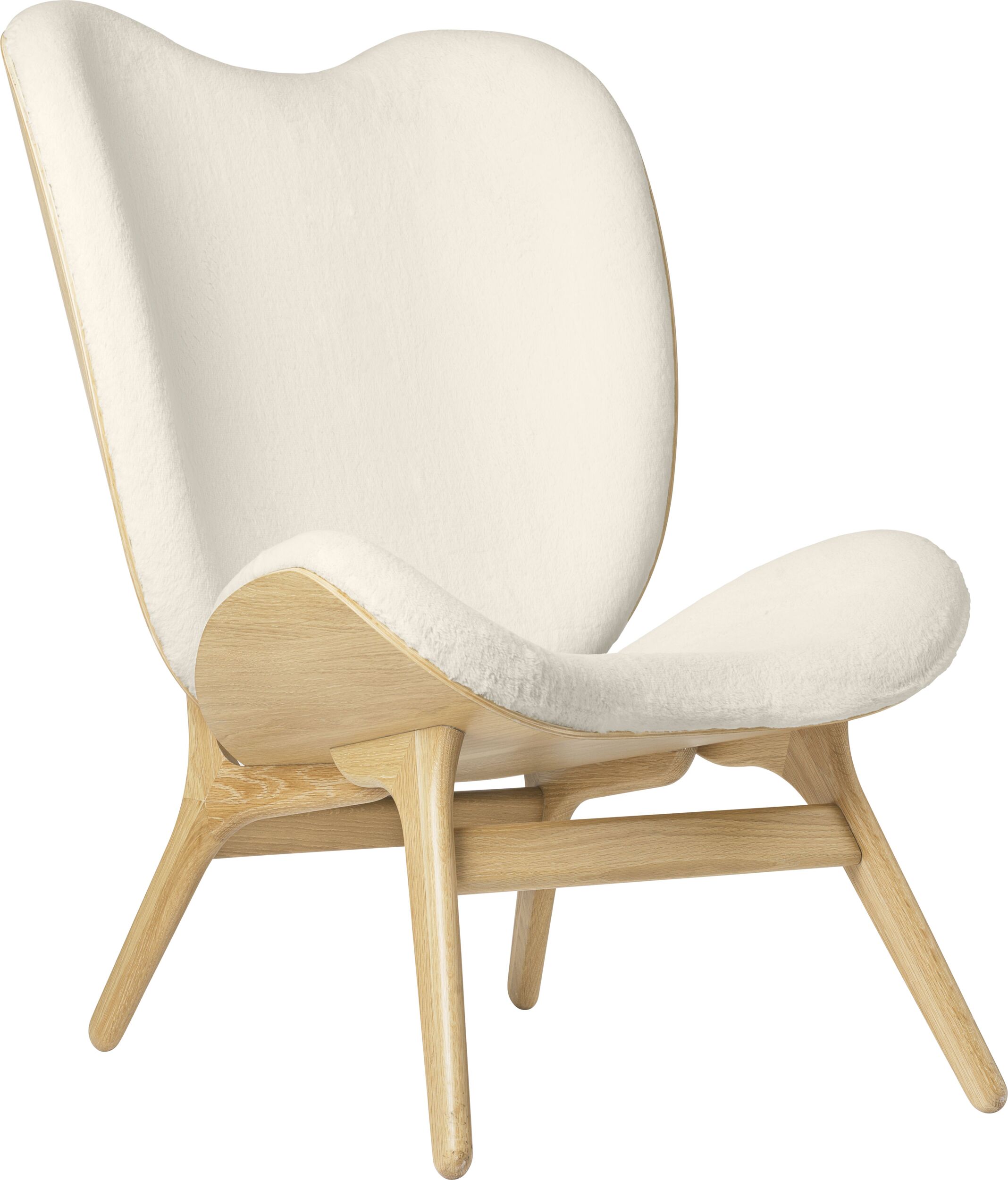 Conversation Piece Teddy Sessel 106 cm weiß auf Eichenbeinen