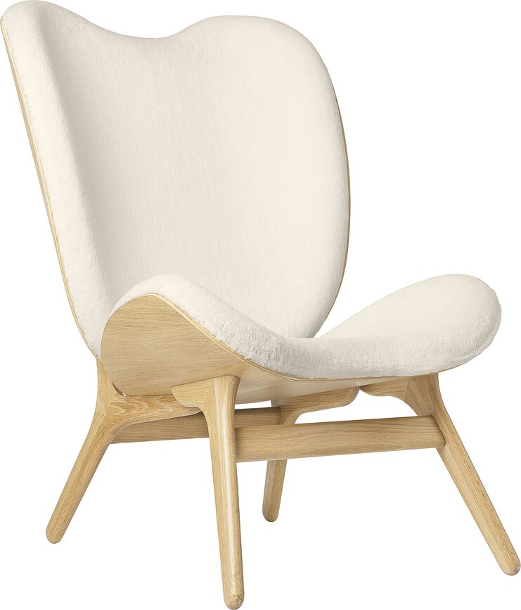 Conversation Piece Teddy Sessel 106 cm weiß auf Eichenbeinen