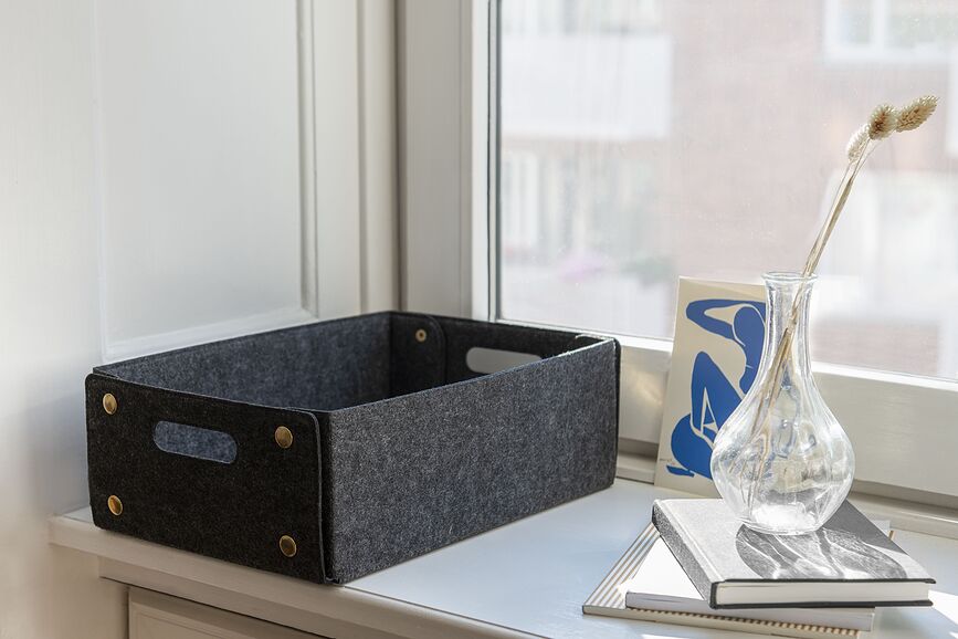 Felt Trays Κουτιά αποθήκευσης, τσόχινα, ανοιχτό γκρι, 3 τμχ