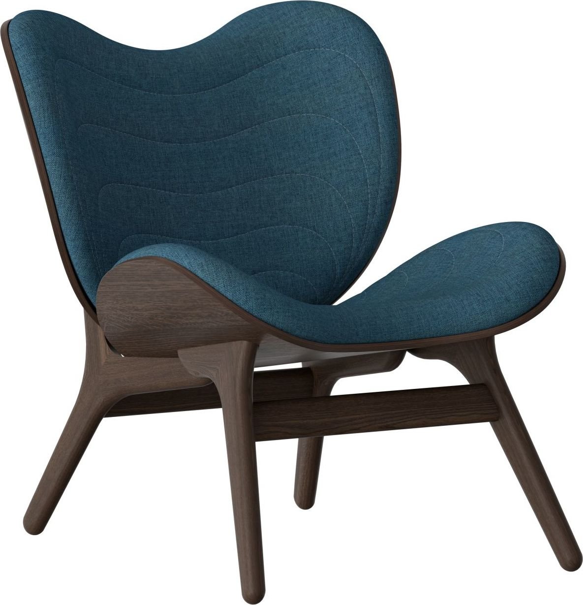 Fotel Conversation Piece ciemny dąb Petrol Blue