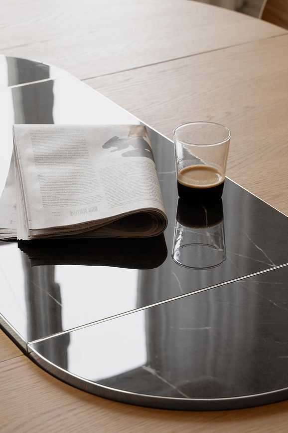 Funda de mesa de recambio Comfort Circle, negra con latón