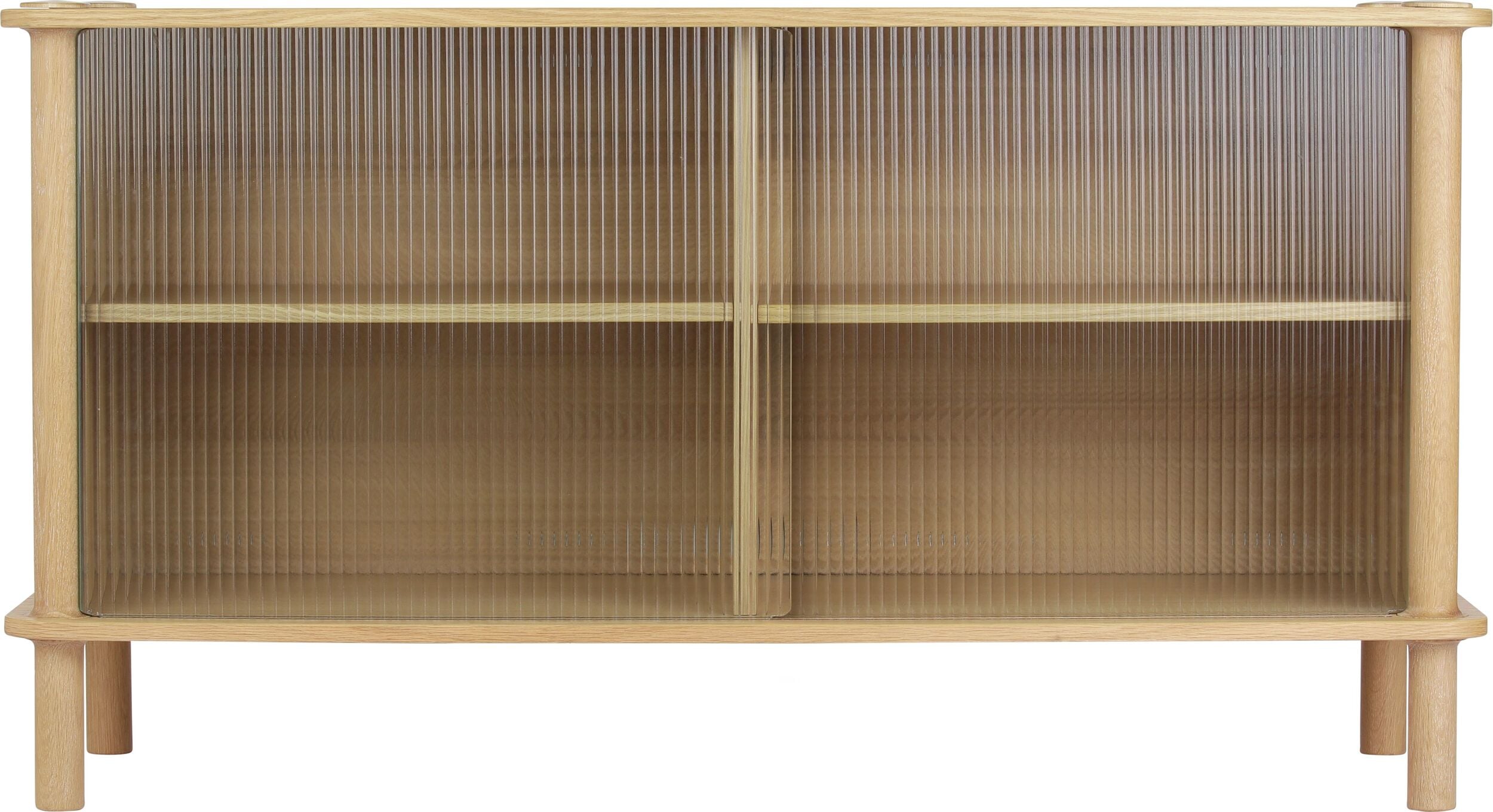 Italic Kommode 135 cm Eiche mit Glastüren