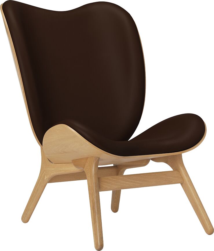 Kreslo Conversation Piece Hope kožené na dubových nohách 106 cm hnedé