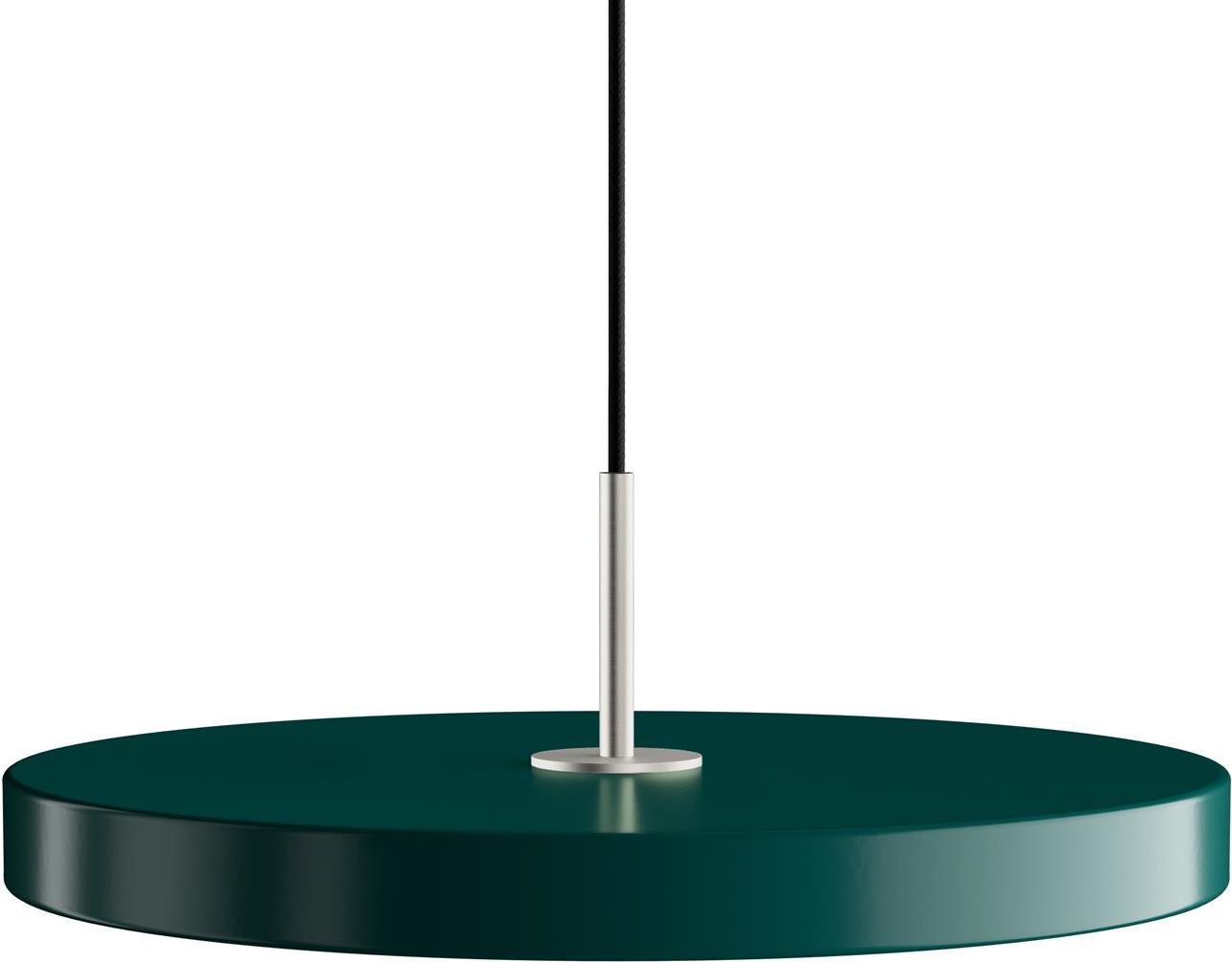 Lampa wisząca Asteria ciemna zieleń leśna ze srebrnym mocowaniem