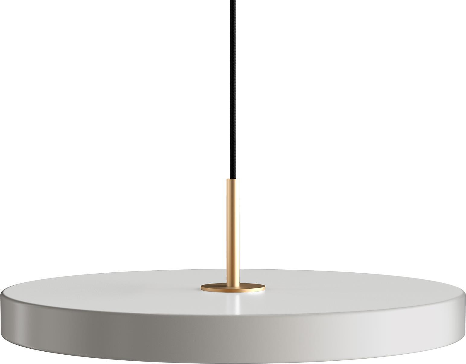 Lampa wisząca Asteria jasnoszara ze złotym mocowaniem