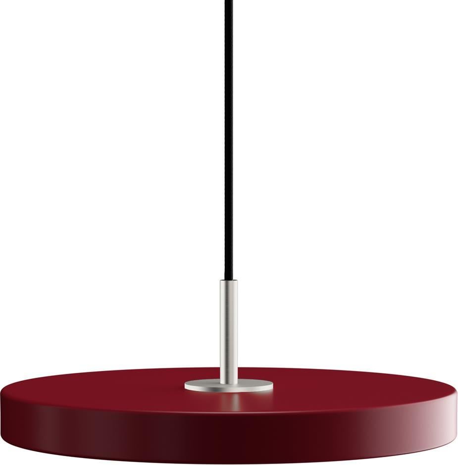 Lampa wisząca Asteria Mini bordowa ze srebrnym mocowaniem