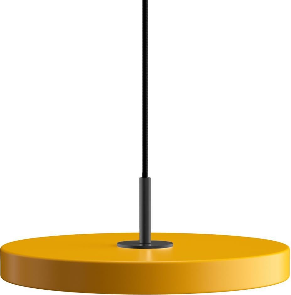 Lampa wisząca Asteria Mini żółta z czarnym mocowaniem