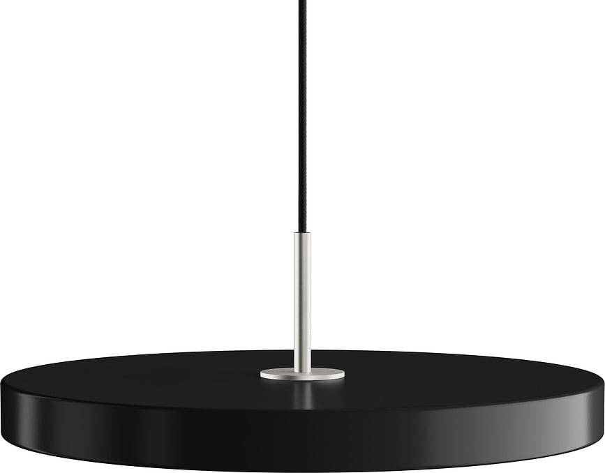 Lampa wisząca Asteria Plus 43 cm czarna ze srebrnym mocowaniem