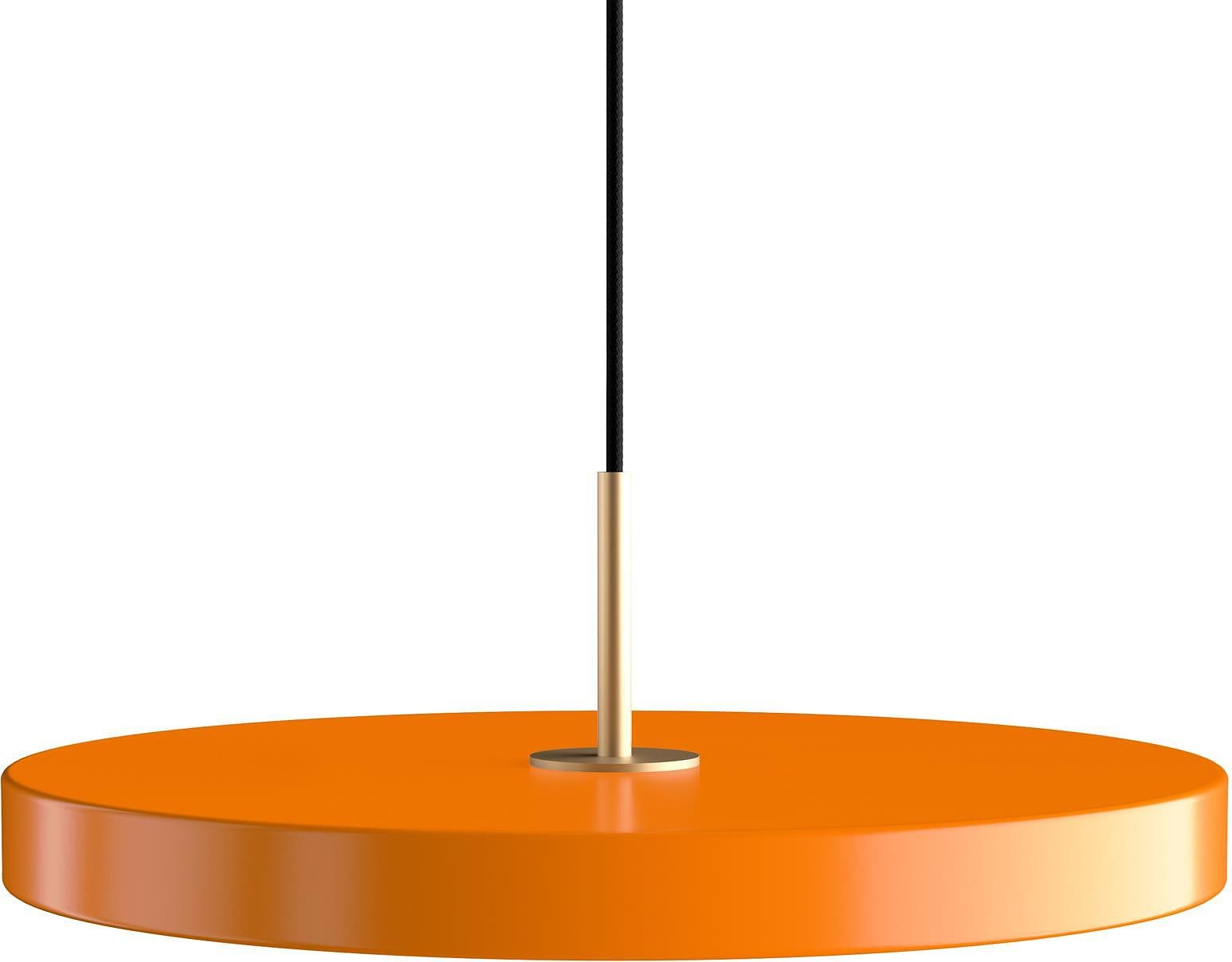 Lampa wisząca Asteria pomarańczowa ze złotym mocowaniem