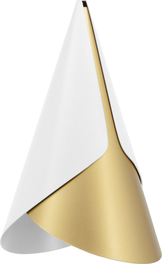 Lampada a sospensione Cornet cono, bianco e oro