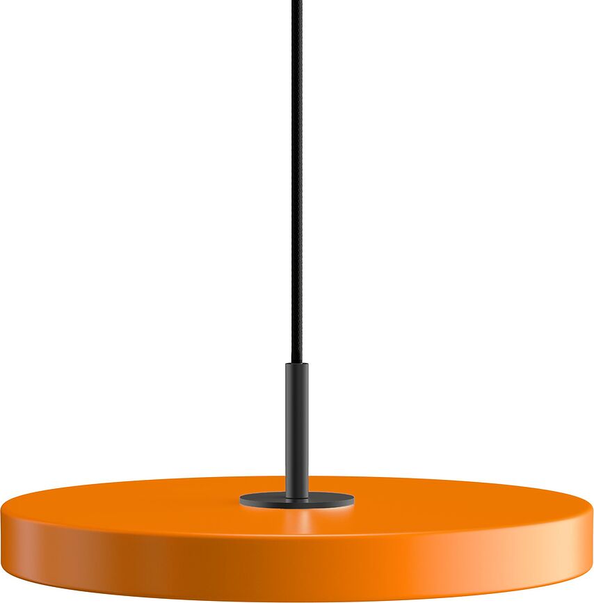 Lampada pensile Asteria Mini arancione con montatura nera