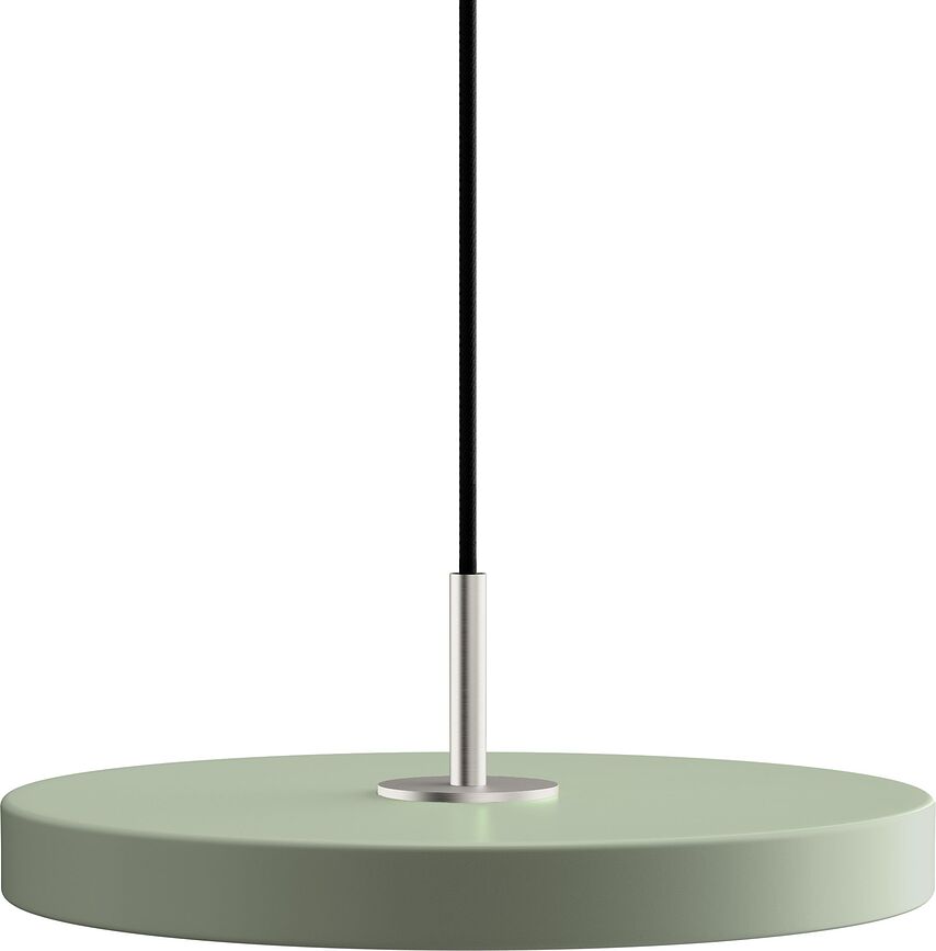 Lampada pensile Asteria Mini color verde oliva con montatura argento