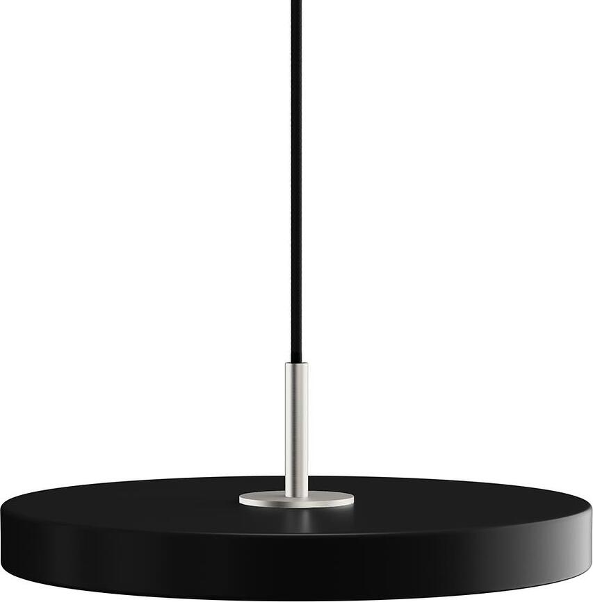 Lampada pensile Asteria Mini nera con montatura argento