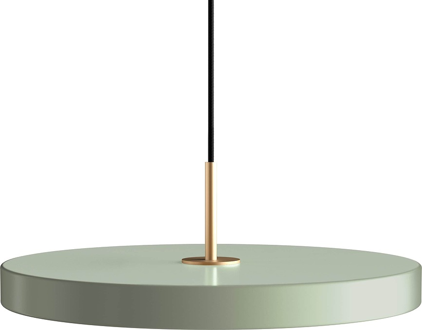 Lampada pensile Asteria Plus 43 cm color verde oliva con supporto color oro