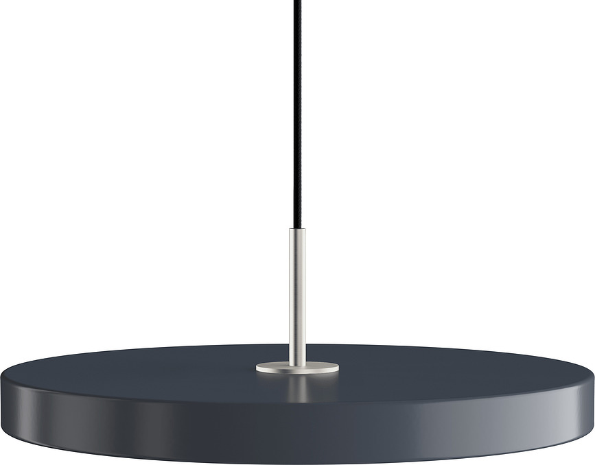 Lampada pensile Asteria Plus 43 cm grigia antracite con montatura argento