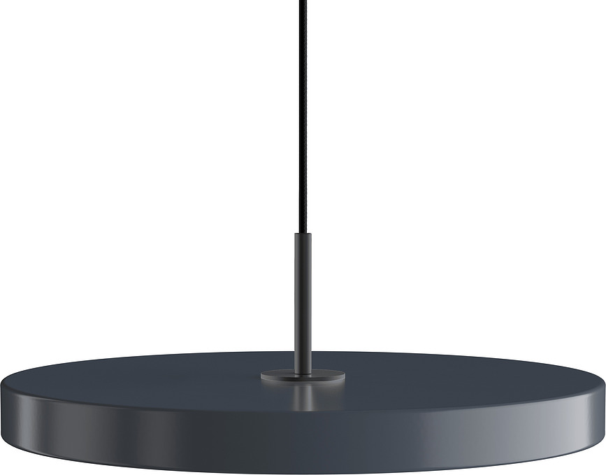 Lampada pensile Asteria Plus 43 cm grigia antracite con montatura nera