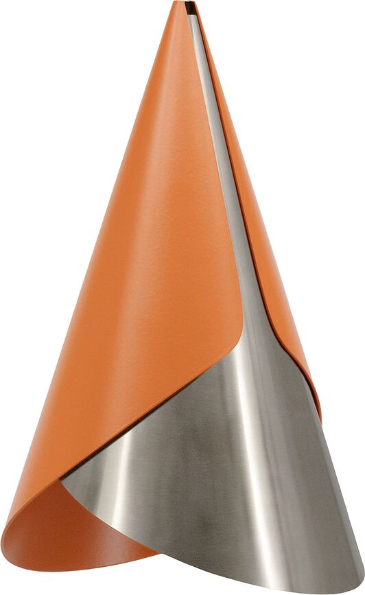 Lampada pensile Cornet arancione-argentata