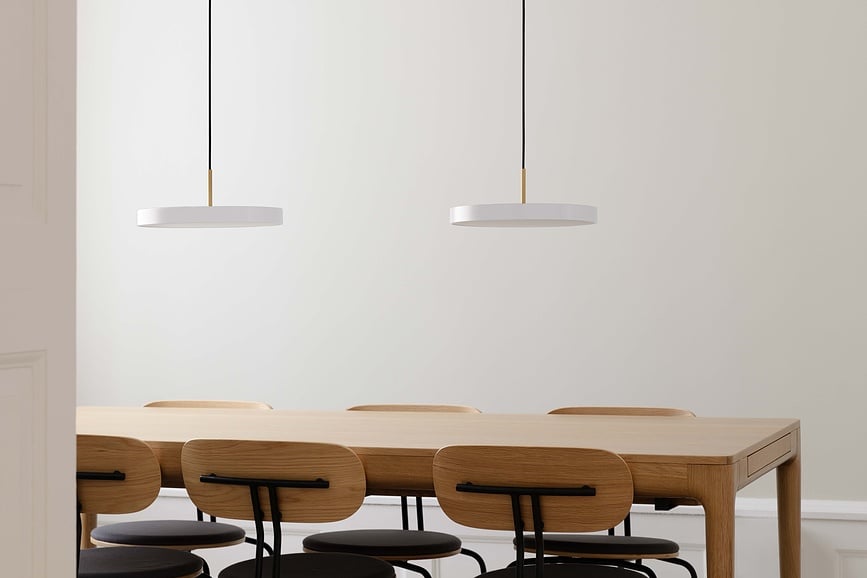 Lámpara Colgante de latón Asteria Plus, 31 cm, con fijación dorada