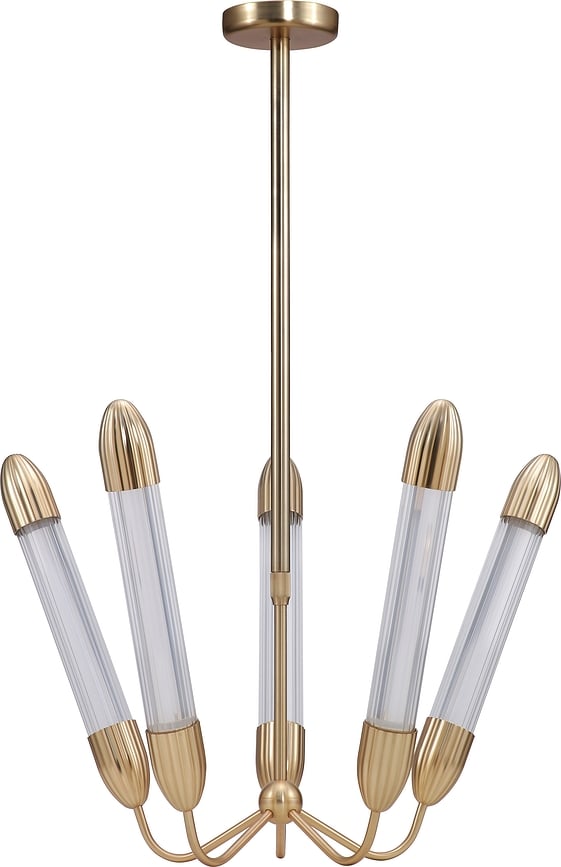 Lámpara de Araña Lemon Squeeze, de acero pulido, 97,5 cm, de cinco luces