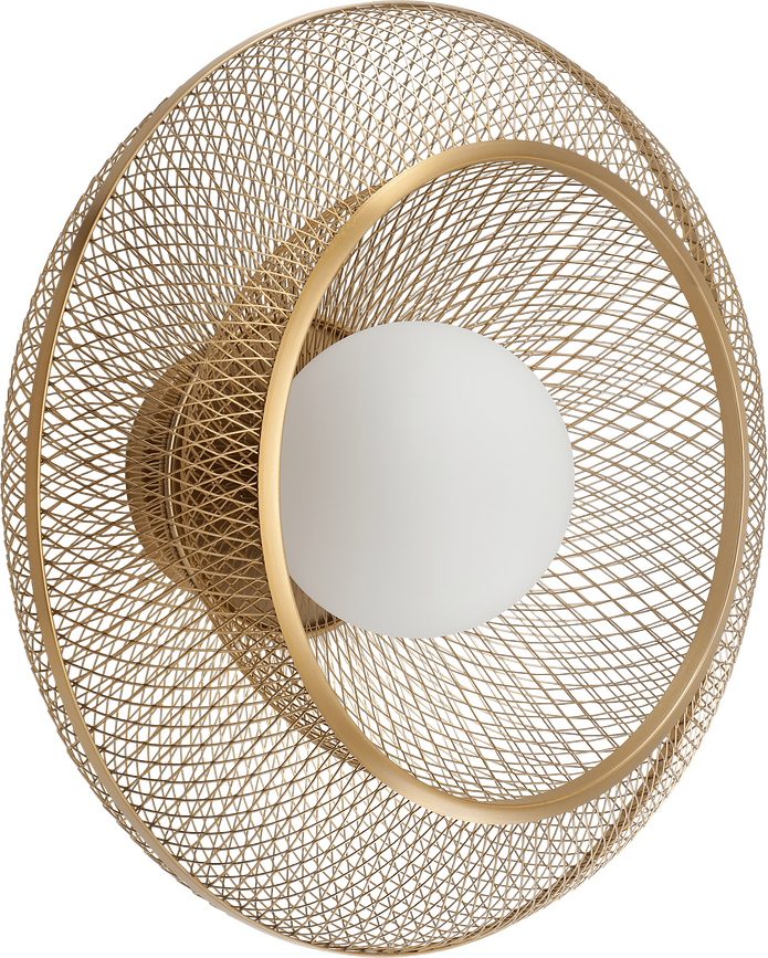 Lámpara de Techo y Aplique Faraday Up, de latón cepillado, 45,3 cm