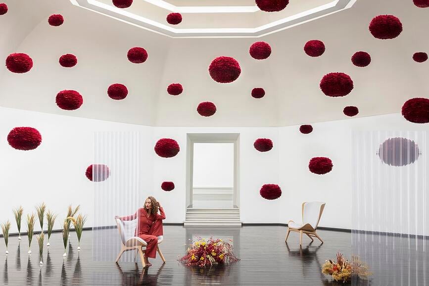 Lámpara Eos 35 cm, roja