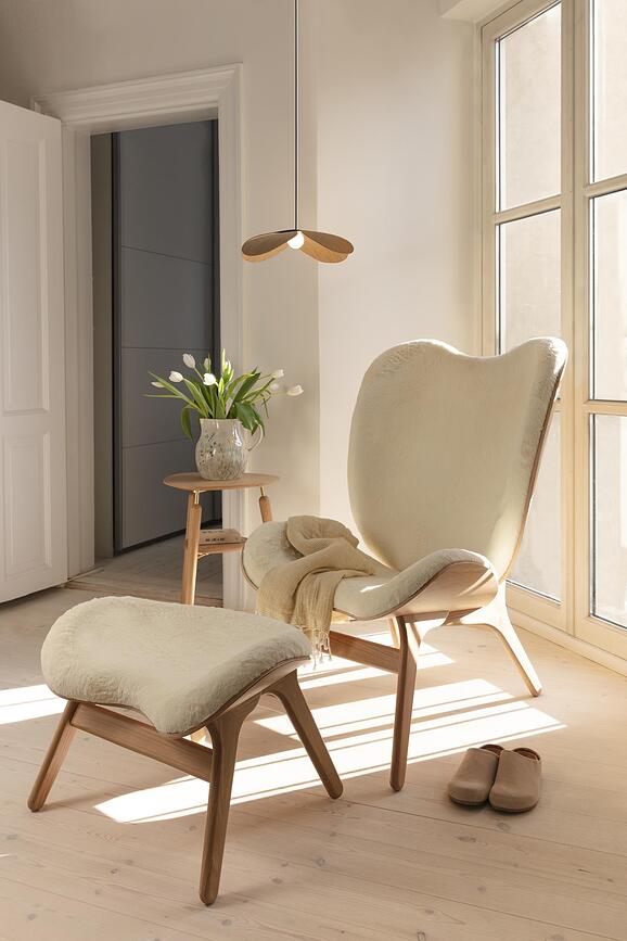 Lámpara de roble oscuro Forget Me Not, 28 cm