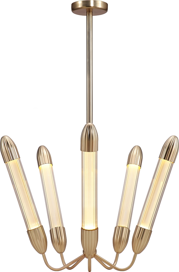 Lemon Squeeze Lustre à cinq bras, 97,5 cm, acier poli