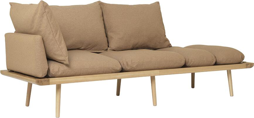 Lounge Around Dreier-Sofa braun auf Eichenbeinen