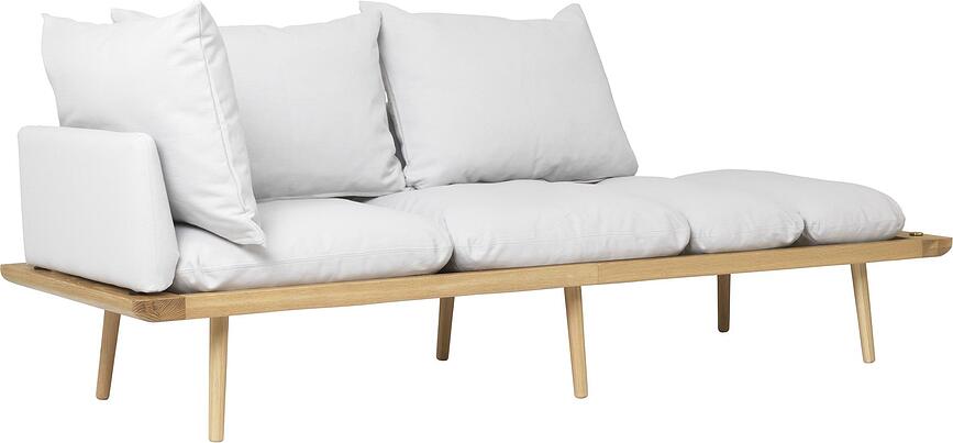Lounge Around Dreier-Sofa hellgrau auf Eichenbeinen
