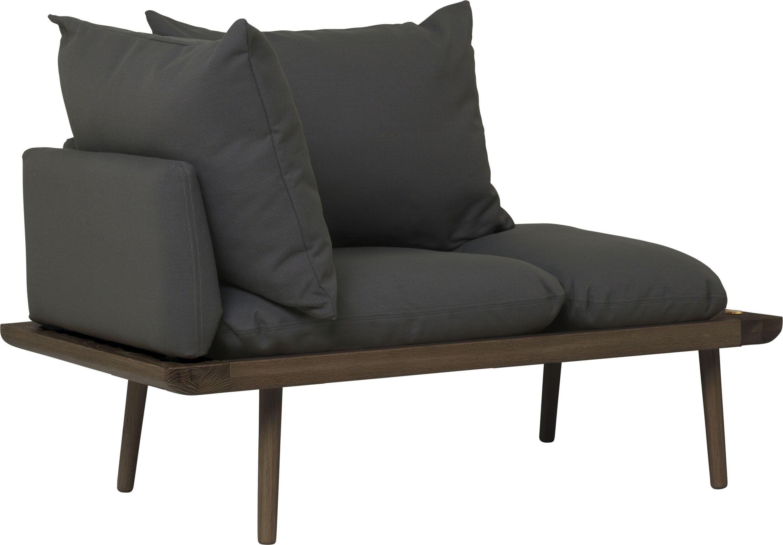 Lounge Around Sofa dunkelgrau auf dunklen Eichenbeinen