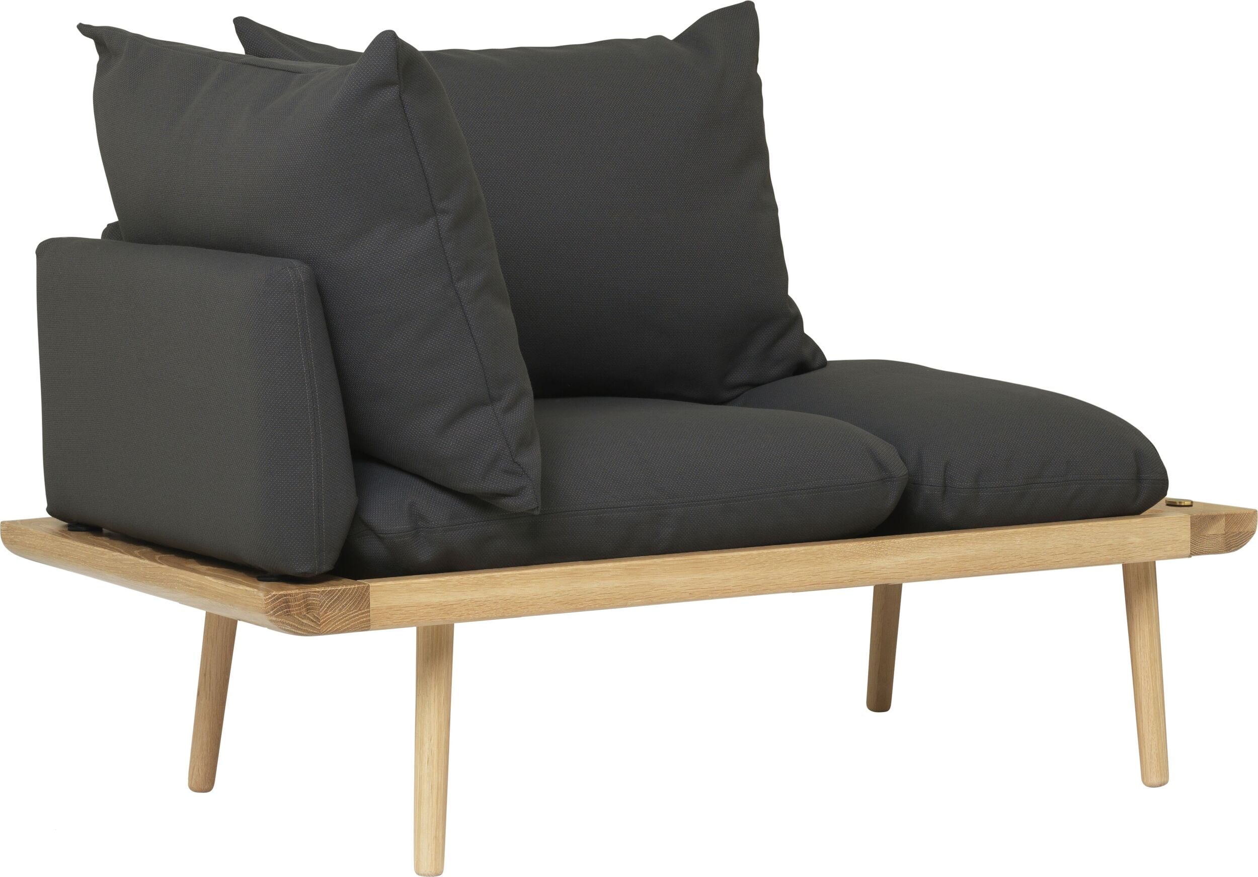 Lounge Around Sofa dunkelgrau auf Eichenbeinen