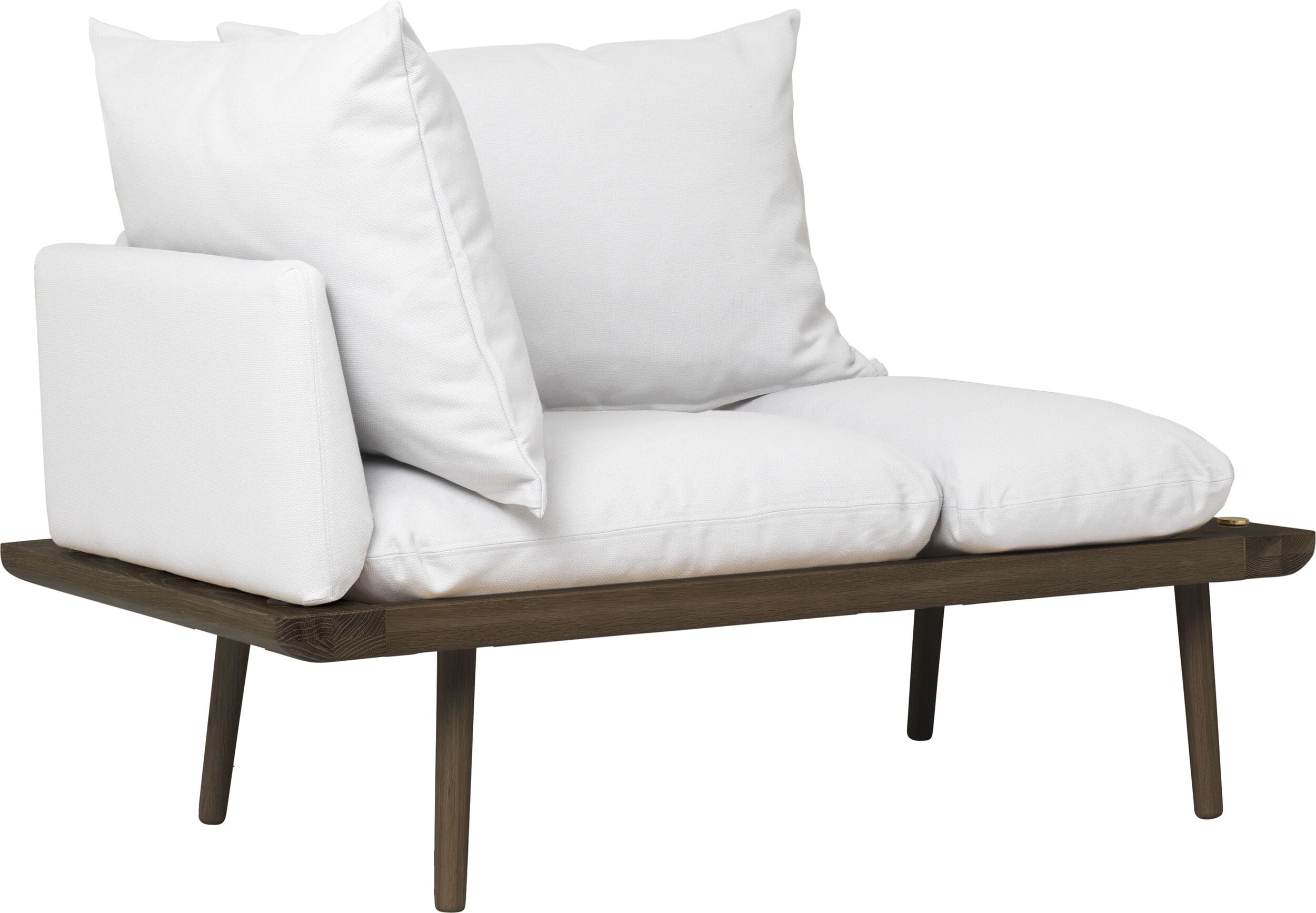 Lounge Around Sofa hellgrau auf dunklen Eichenbeinen