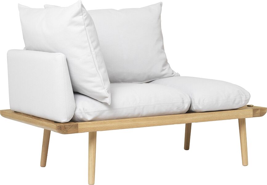 Lounge Around Sofa hellgrau auf Eichenbeinen