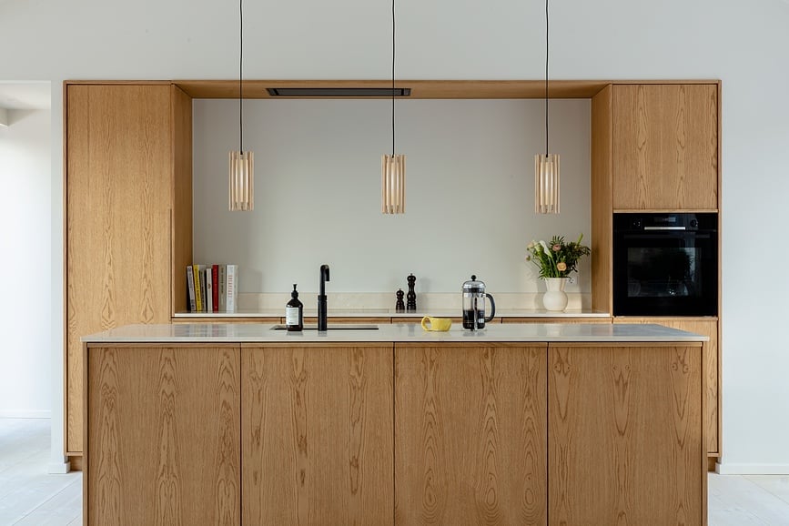 Pantalla Komorebi, de roble oscuro, redonda, 11 cm