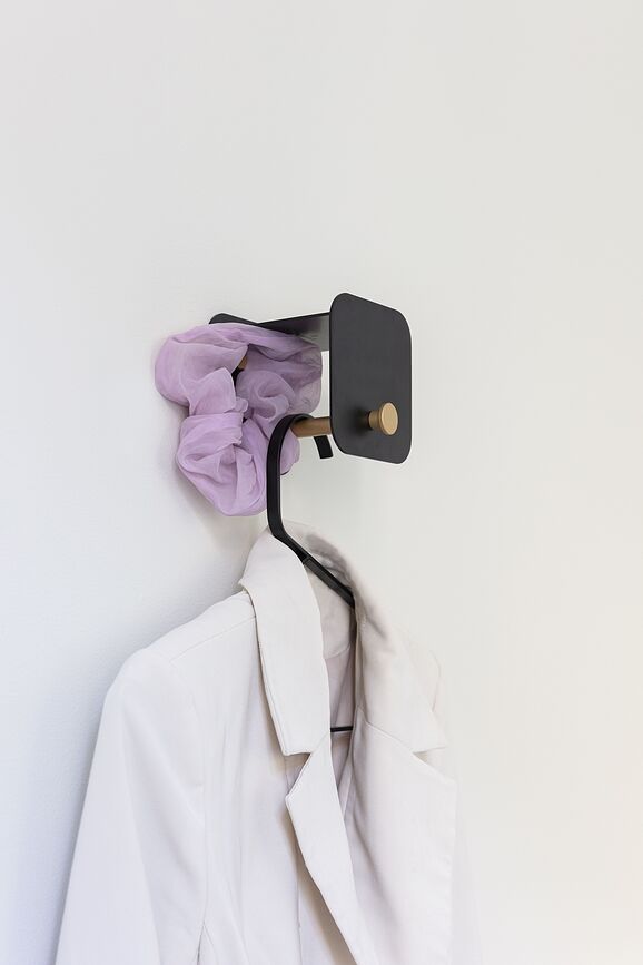 Perchero de pared Hang In There, negro