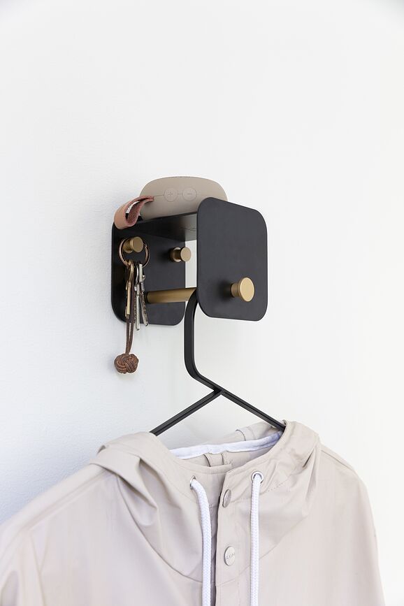 Perchero de pared Hang In There, negro