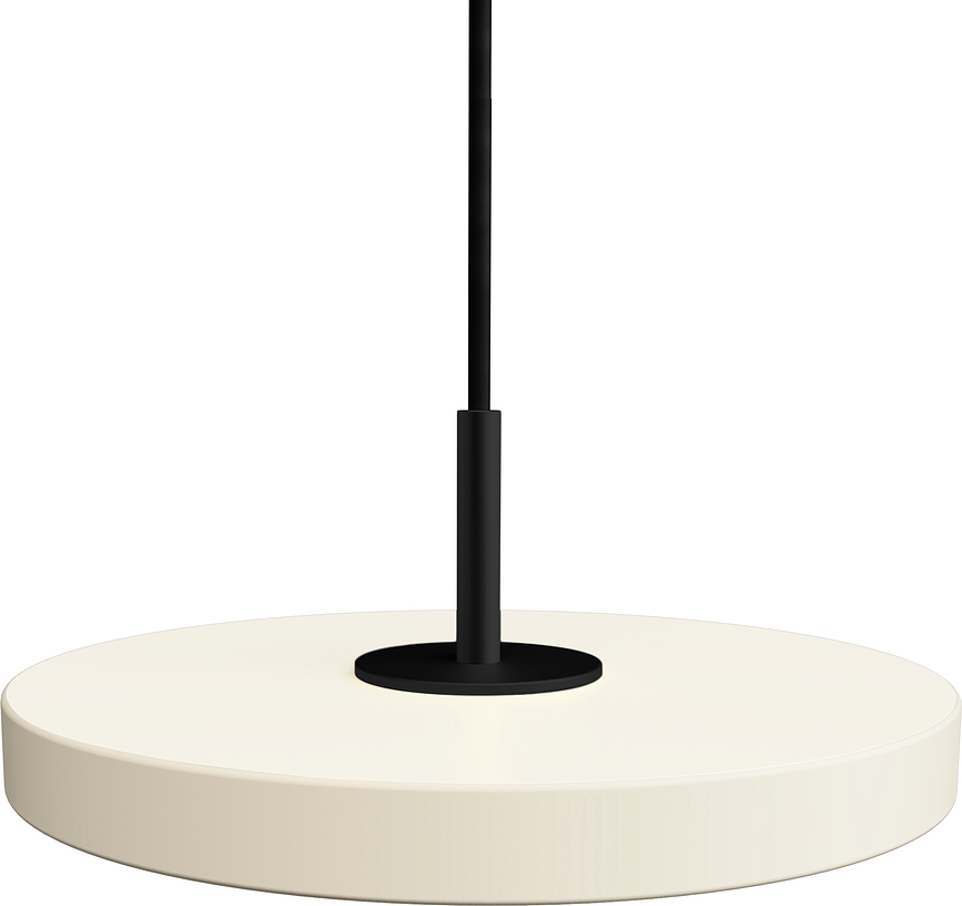 Підвісна лампа Asteria Micro, перлинно-біла, з чорним кріпленням