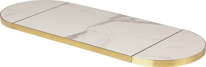 Plateau de table interchangeable Comfort Circle blanc avec laiton