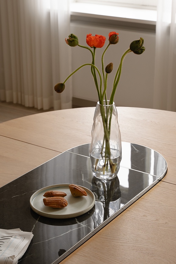 Plateau de table interchangeable Comfort Circle noir avec laiton