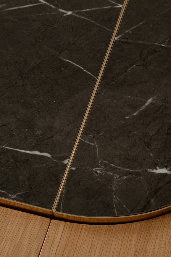 Plateau de table interchangeable Comfort Circle noir avec laiton