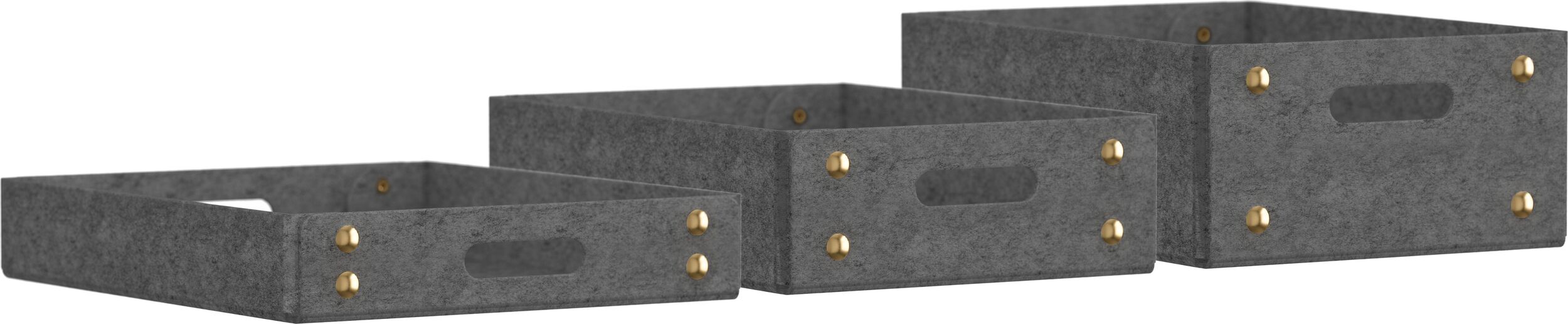 Pojemniki do przechowywania Felt Trays ciemnoszare filcowe 3 szt.