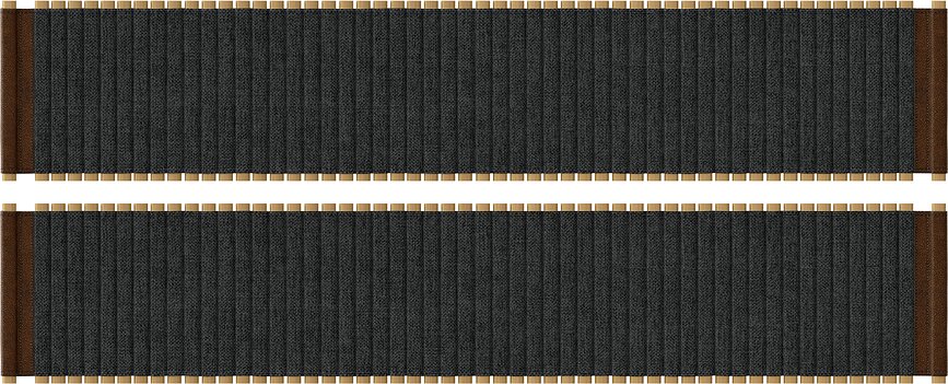 Porte tambour pour meuble bas Audacious, gris foncé