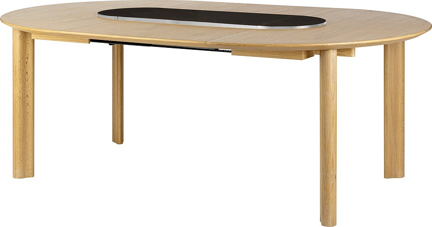 Rozkladací stôl Comfort Circle Smooth čierny s oceľou