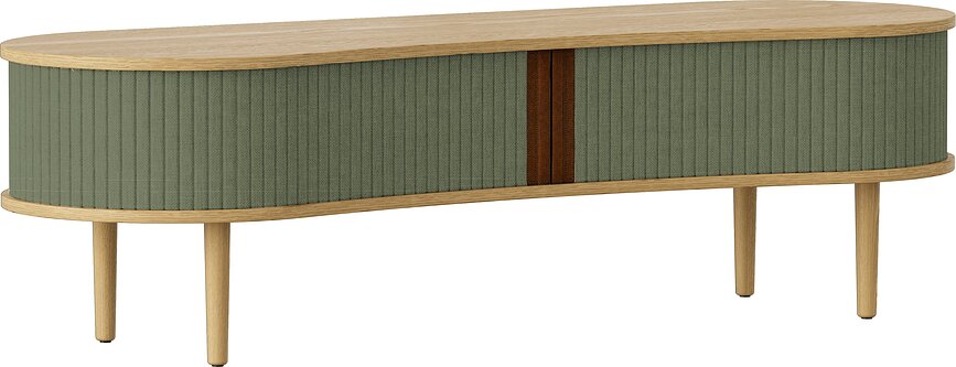 Spintelė Audacious 140 cm, žalia, su ąžuolinėmis kojomis