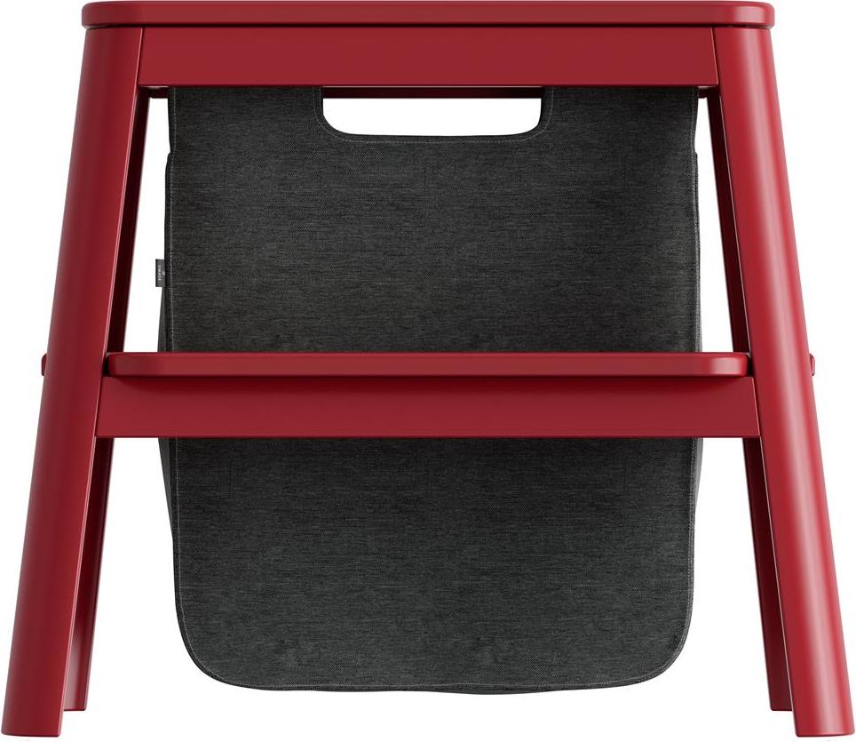 Step It Up Hockerleiter mit Aufbewahrungstasche rot