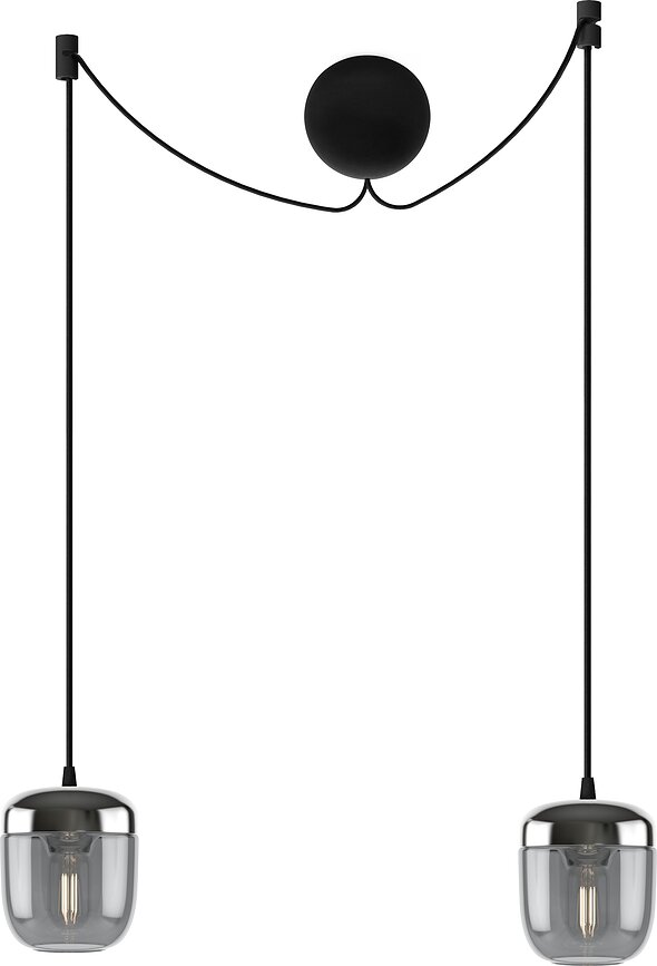 Suspension Acorn acier fumé, double