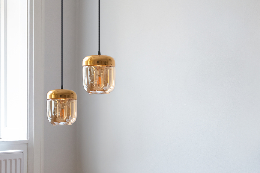 Suspension Acorn simple, ambre laiton
